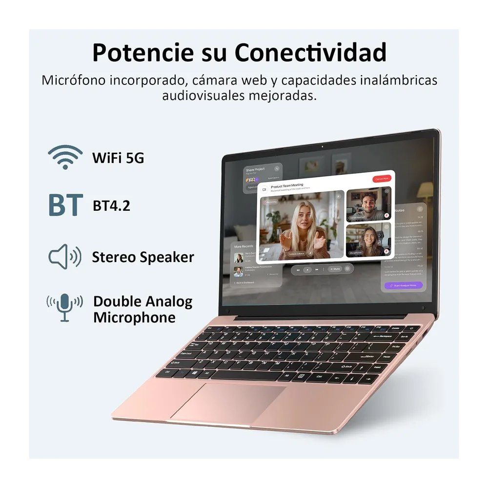 2026 Ordenador Portátil 14",6GB+256GB SSD Celeron N4020(hasta 2.8Ghz) Win 11 PC 1080P FHD WiFi 5G BT 4.2 — 4