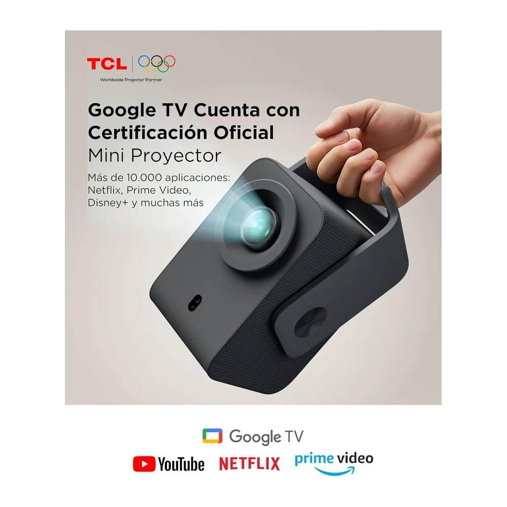 TCL C1 Proyector Portatil 4K Compatible, [GoogleTV/Netflix/APV Intégrées] Mini Proyector Full HD, Auto Focus — 2