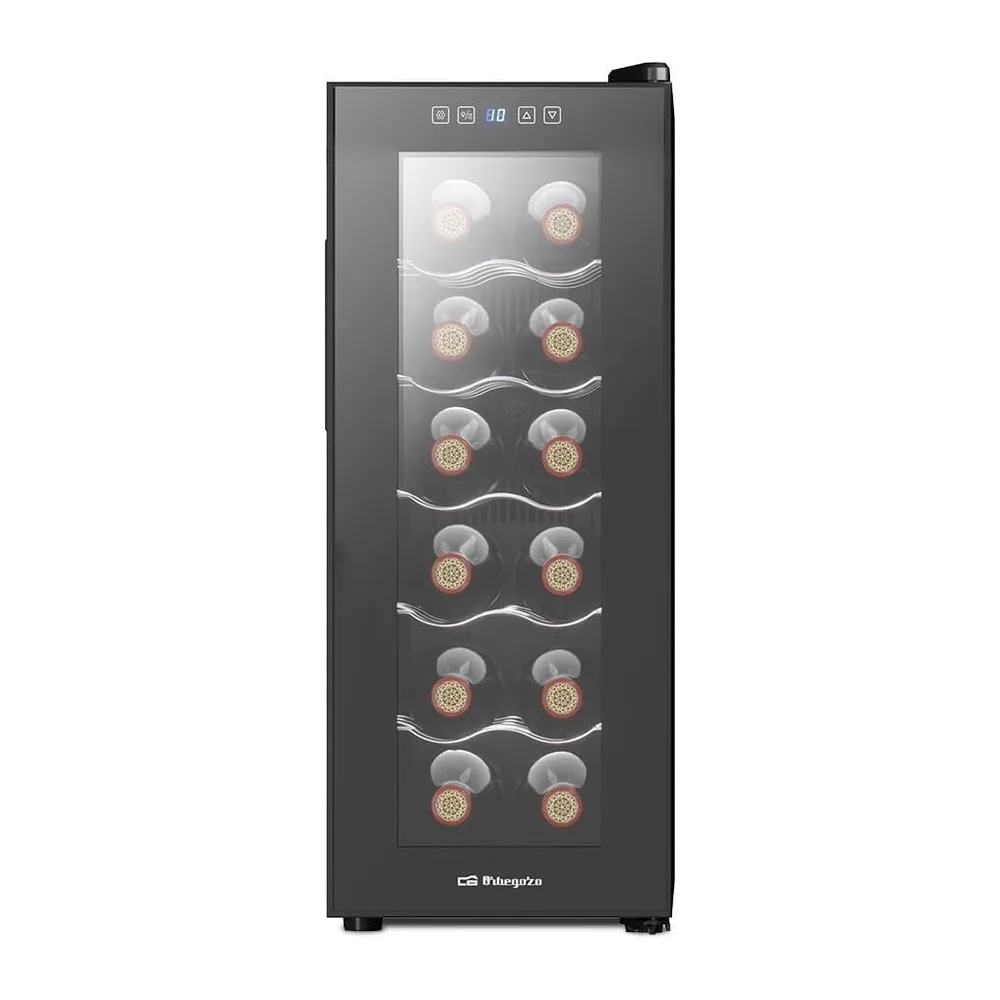 Orbegozo VT 1240 Vinoteca de 12 Botellas Volumen 34 Litros Panel Táctil Pantalla LED Termostato 8-18°C