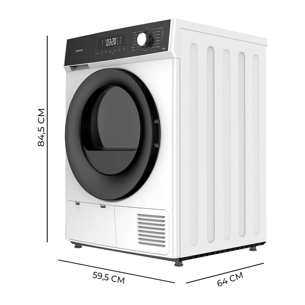 Cecotec Secadora de Ropa 8Kg Bomba de Calor Bolero Dresscode Dry 8330. Clase Equivalente A++ — 2