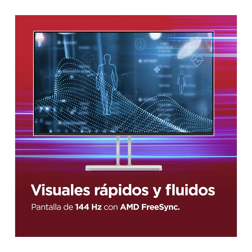 Lenovo L27-4C- Monitor FHD 27" (IPS, Tasa de Refresco 144Hz, Tiempo de Respuesta 1ms, AMD FreeSync, HDMI 1.4, — 6