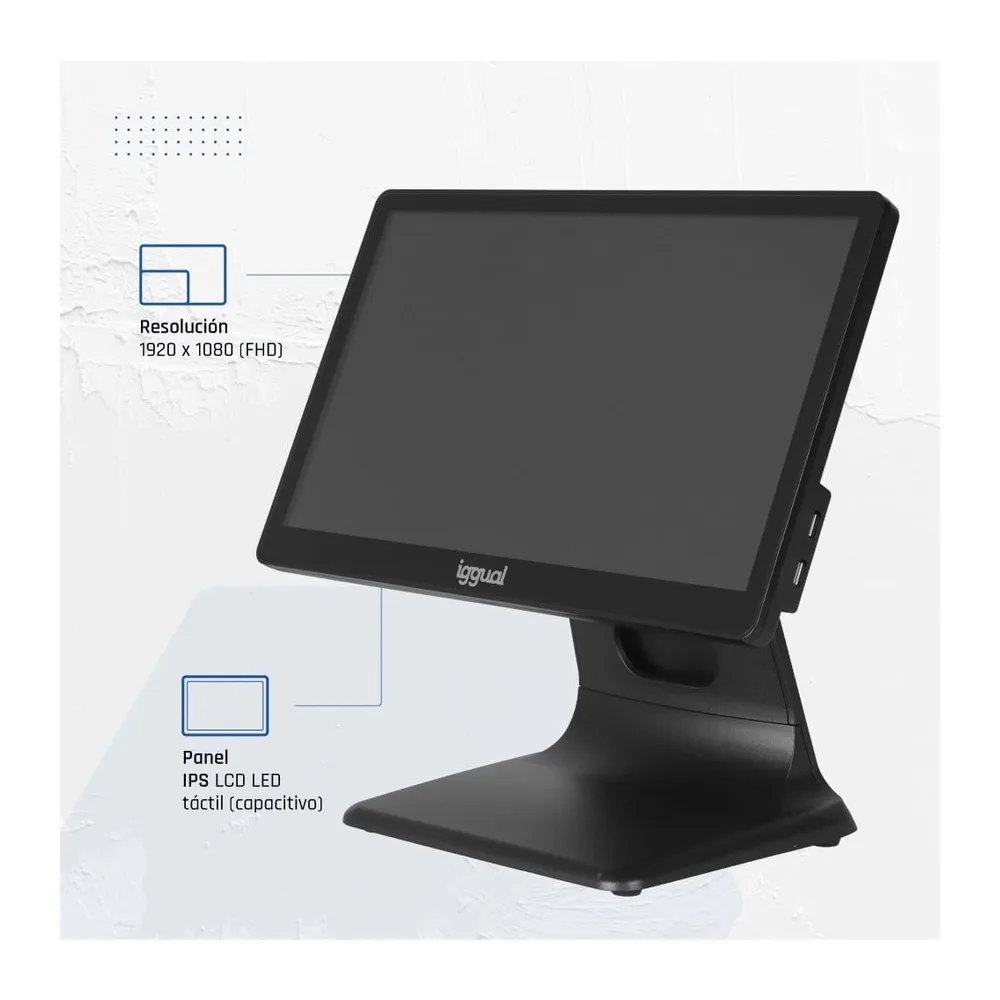 iggual TPV AIO 15,6" WiFi -Monitor Táctil Capacitivo,16:9 — 2