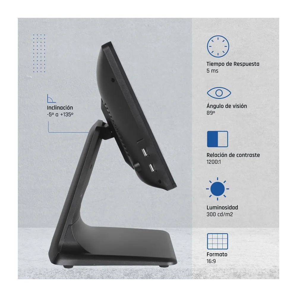 iggual TPV AIO 15,6" WiFi -Monitor Táctil Capacitivo,16:9 — 3