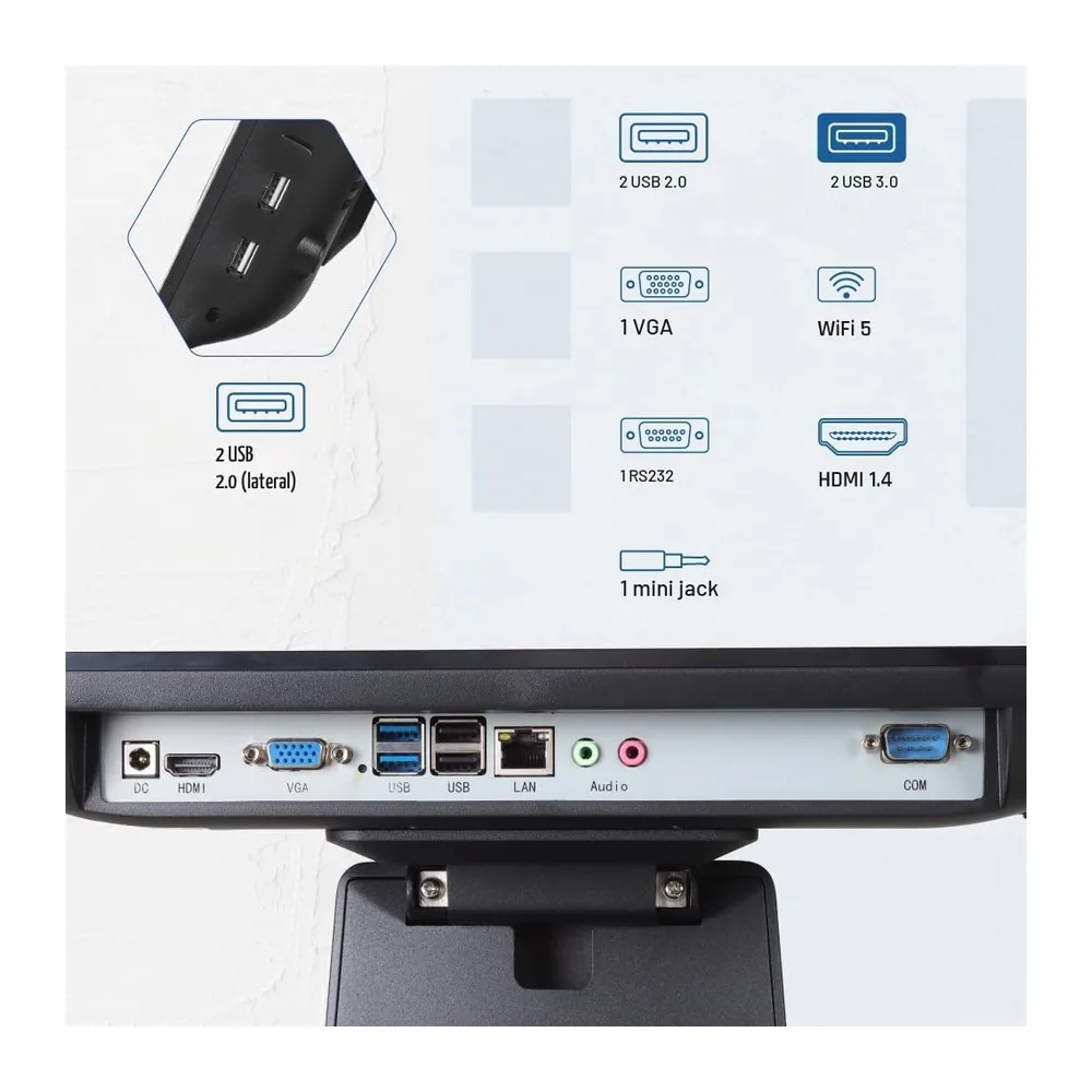 iggual TPV AIO 15,6" WiFi -Monitor Táctil Capacitivo,16:9 — 4