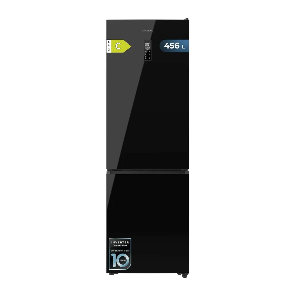 Cecotec Frigorífico Combi 456L Total No Frost Bolero CoolMarket Combi 456 Black Glass C. Altura 201cm y
