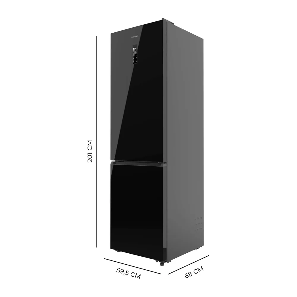 Cecotec Frigorífico Combi 456L Total No Frost Bolero CoolMarket Combi 456 Black Glass C. Altura 201cm y — 2