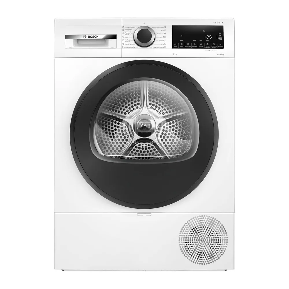 Bosch, Secadora con Bomba de Calor, Serie 6, 9 kg, blanco, WQG24200ES [Clase de eficiencia energética D]