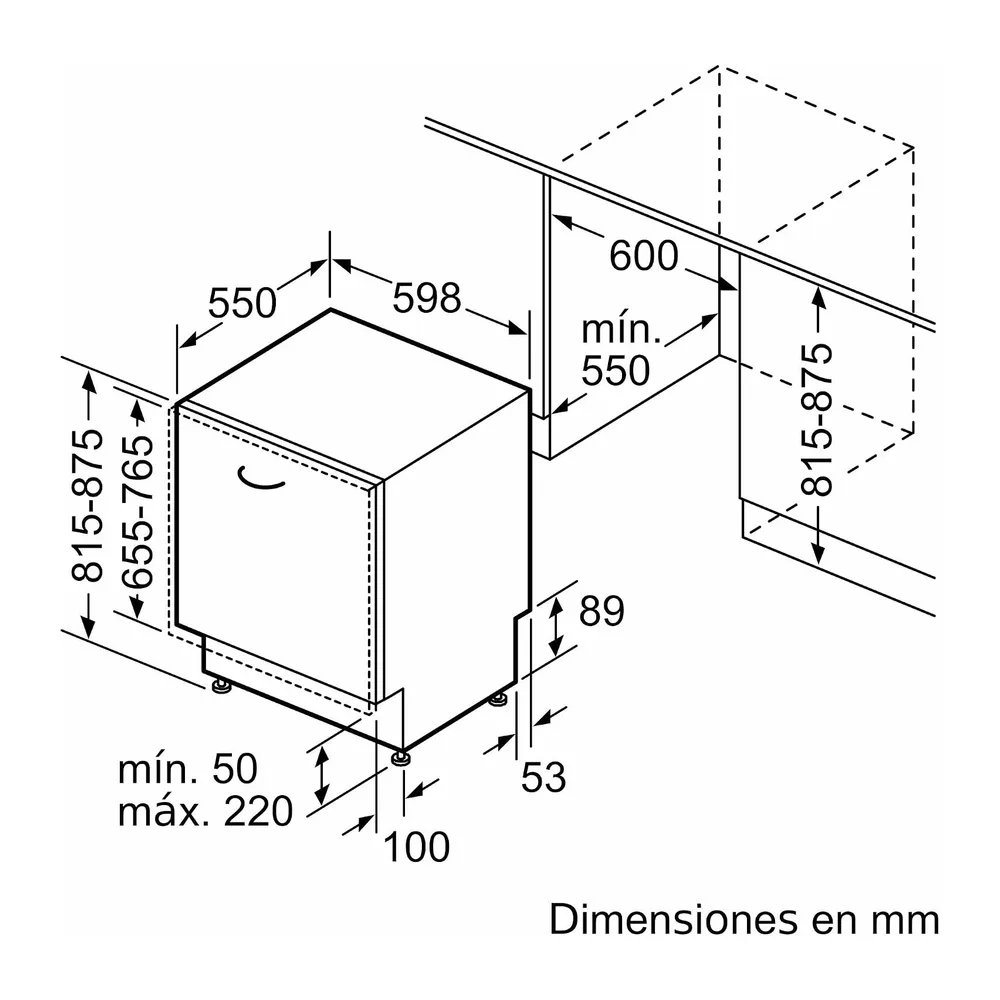 Bosch, Lavavajillas integrable, Serie 4, 14 servicios, SMH4EVX08E [Clase de eficiencia energética B] — 2