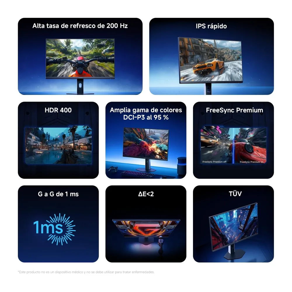 XIAOMI Monitor Gaming 24Pulgadas,200Hz,1ms GTG,FreeSync Premium,P24FDA-RGGL [Clase de eficiencia energética E] — 2