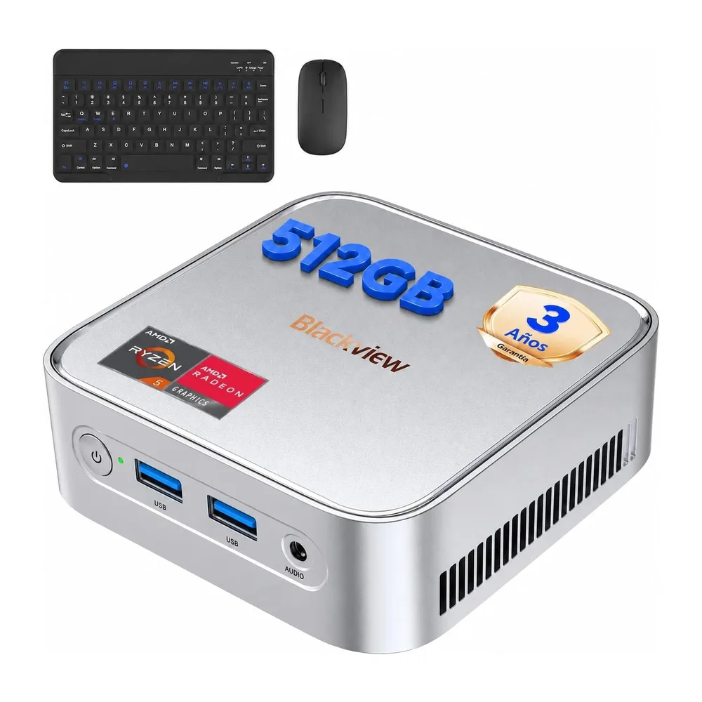 【Set Completo】Blackview MP50 Mini PC AMD Ryzen 5 (16GB RAM 512GB SSD) con Teclado y Ratón