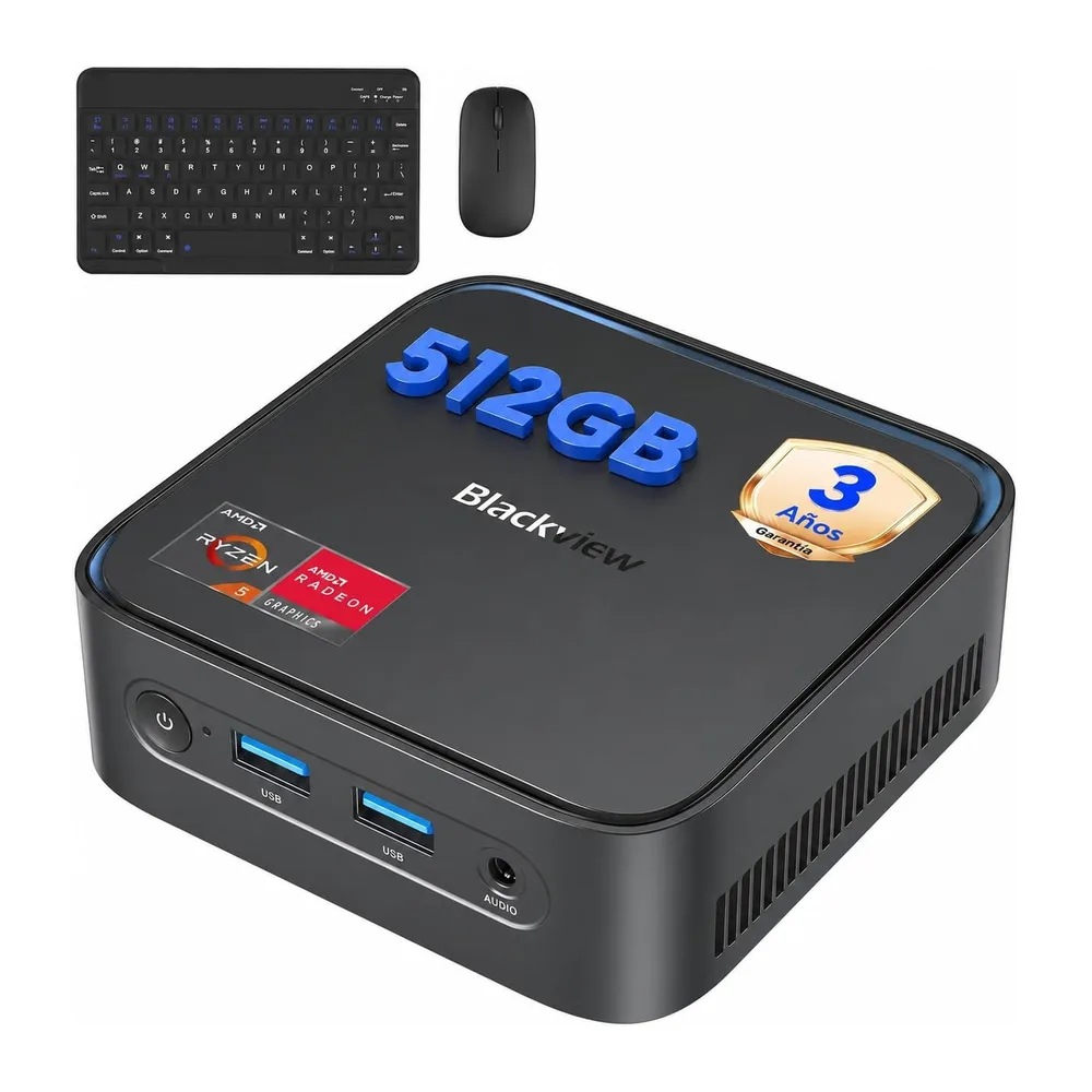 【Set Completo】Blackview MP50 Mini PC AMD Ryzen 5 (16GB RAM 512GB SSD) con Teclado y Ratón