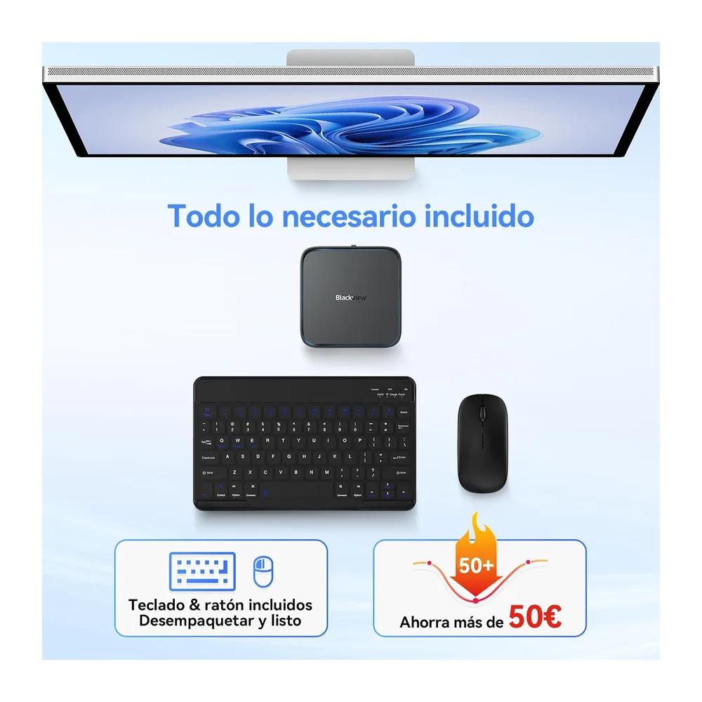 【Set Completo】Blackview MP50 Mini PC AMD Ryzen 5 (16GB RAM 512GB SSD) con Teclado y Ratón — 2