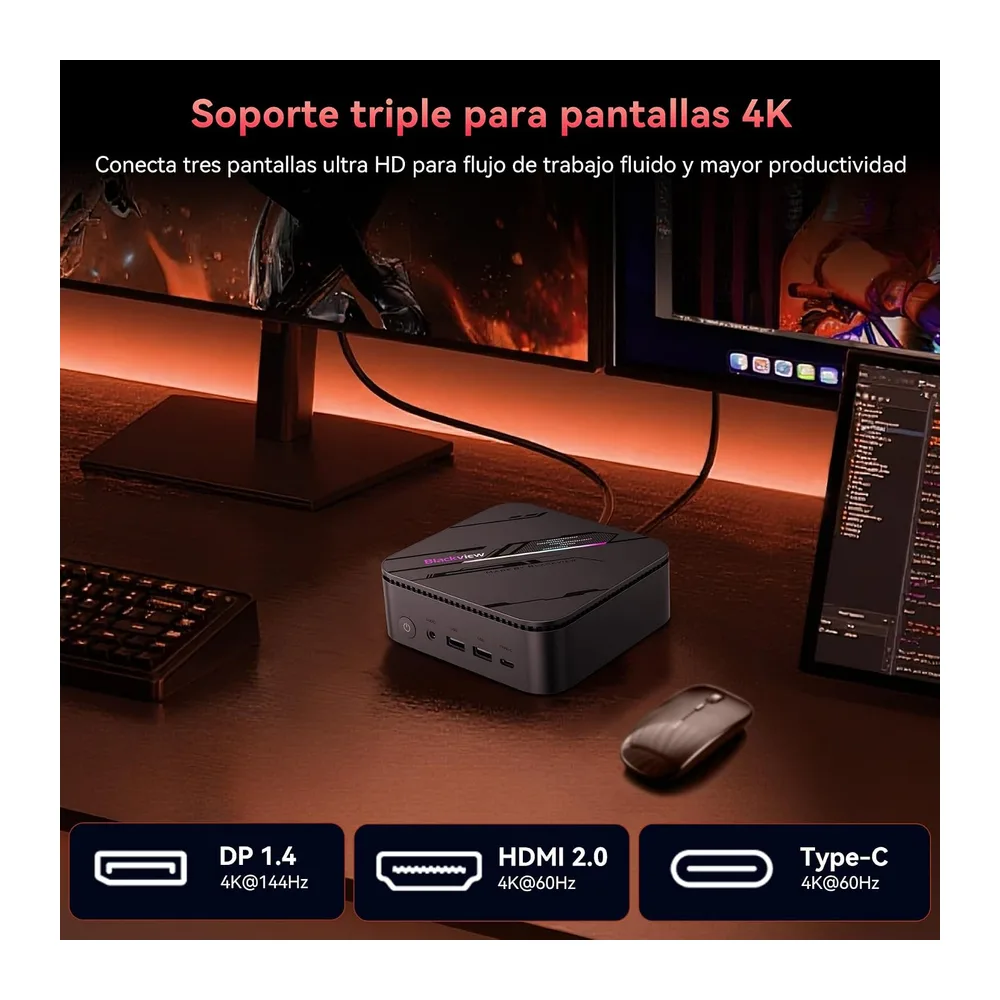 Blackview MP100Pro Mini PC (2026) con AMD Ryzen 5 7430U — 6