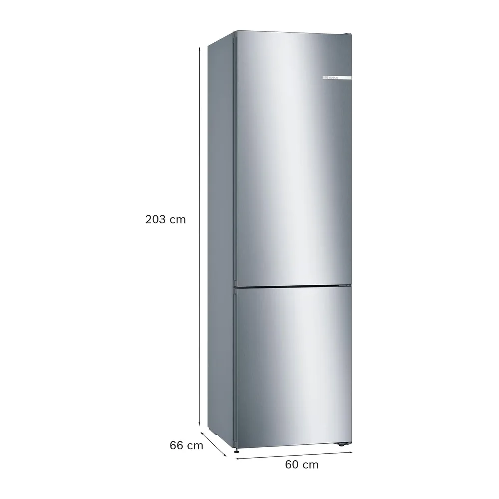 Bosch, Frigorífico Combi, Serie 4, 60 cm, Total NoFrost, Inox, KGN39VIDB [Clase de eficiencia energética D] — 2