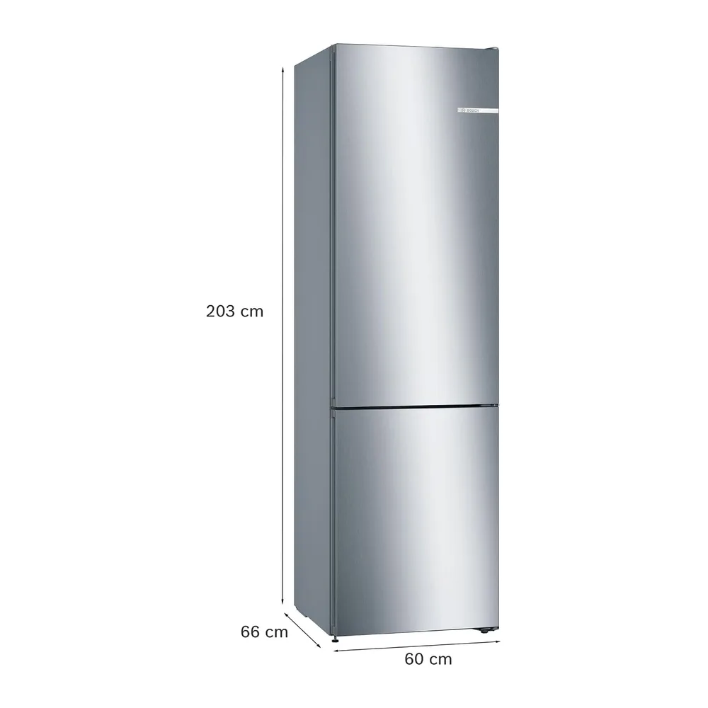 Bosch, Frigorífico Combi, Serie 4, 60 cm, Total NoFrost, Inox, KGN39VIEB [Clase de eficiencia energética E] — 2