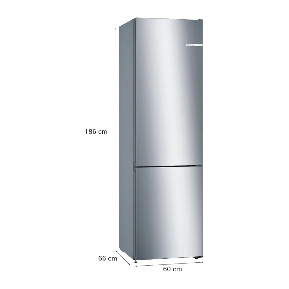 Bosch, Frigorífico Combi, Serie 4, 60 cm, Total NoFrost, Inox, KGN36VIED [Clase de eficiencia energética E] — 2
