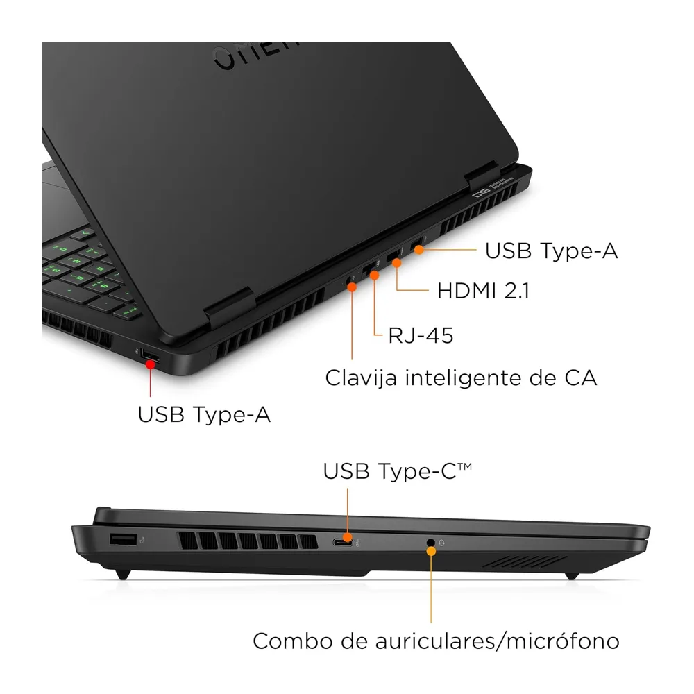 HP OMEN 16-am0061ns, Ordenador portátil Gaming 16" 2.5K WQXGA (Intel Core Ultra 7 255H, 32GB RAM, 1TB SSD, — 5