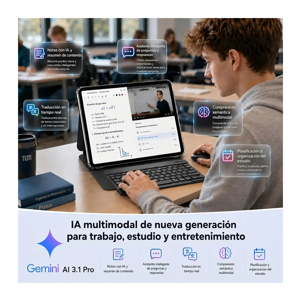 TABWEE 2026 Tableta Mejorada de 13,4 Pulgadas con Android 16 y Teclado [Clase de eficiencia energética A] — 4
