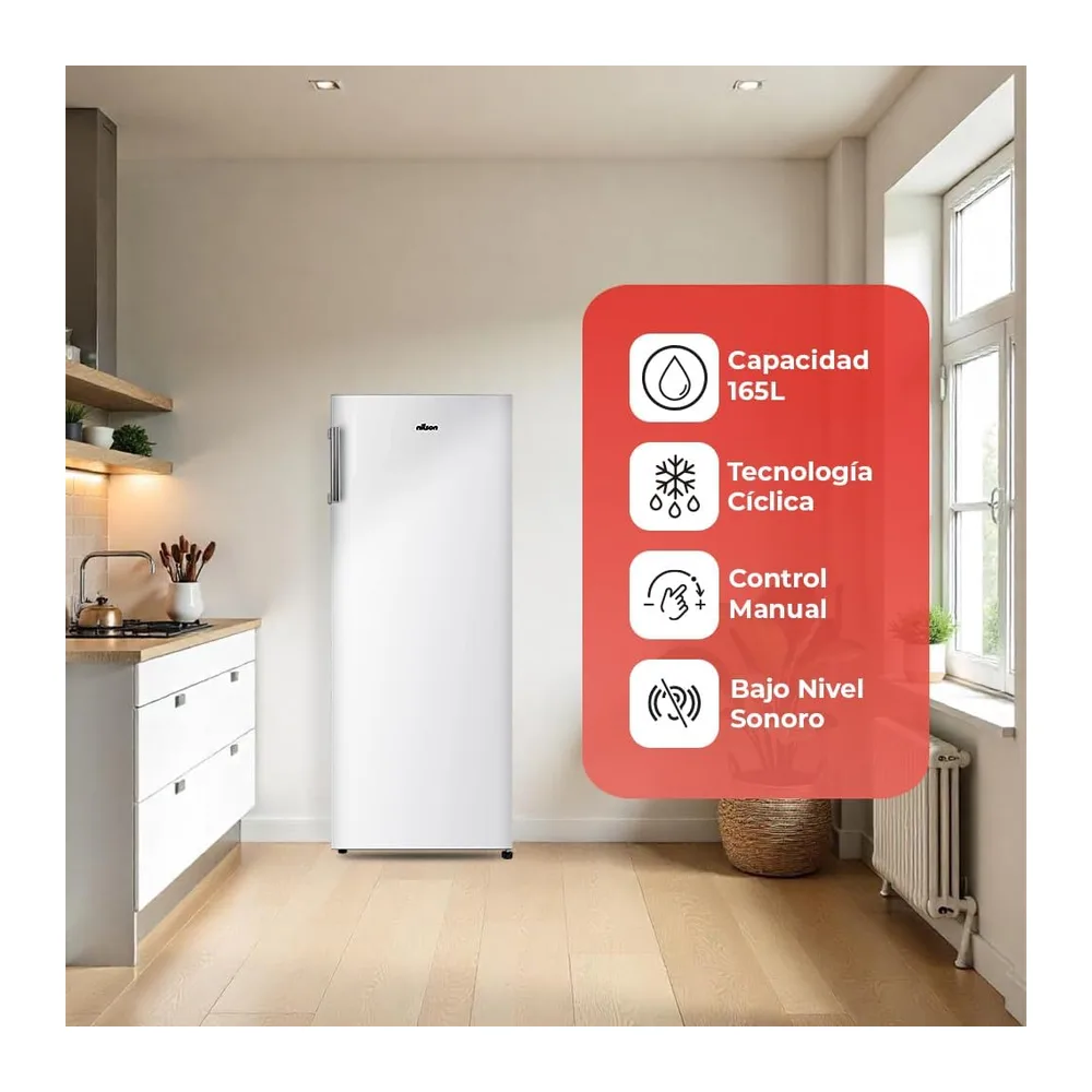 Nilson Congelador Vertical Blanco NCV145500E. Capacidad 165 Litros — 4