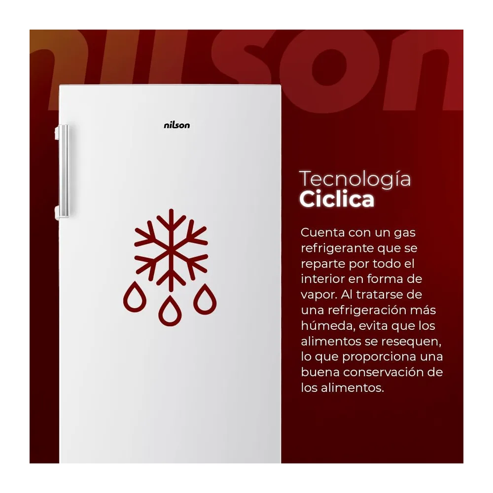 Nilson Congelador Vertical Blanco NCV145500E. Capacidad 165 Litros — 6