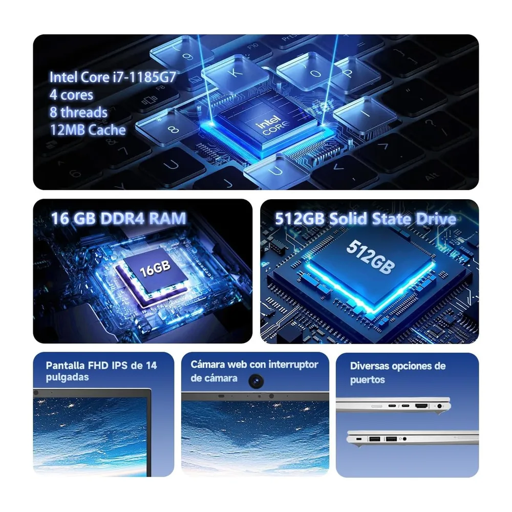 HP Elitebook 830 G8 - Ordenador portátil con pantalla táctil de 13,3 pulgadas FHD (1920 x 1080), Intel Core — 4