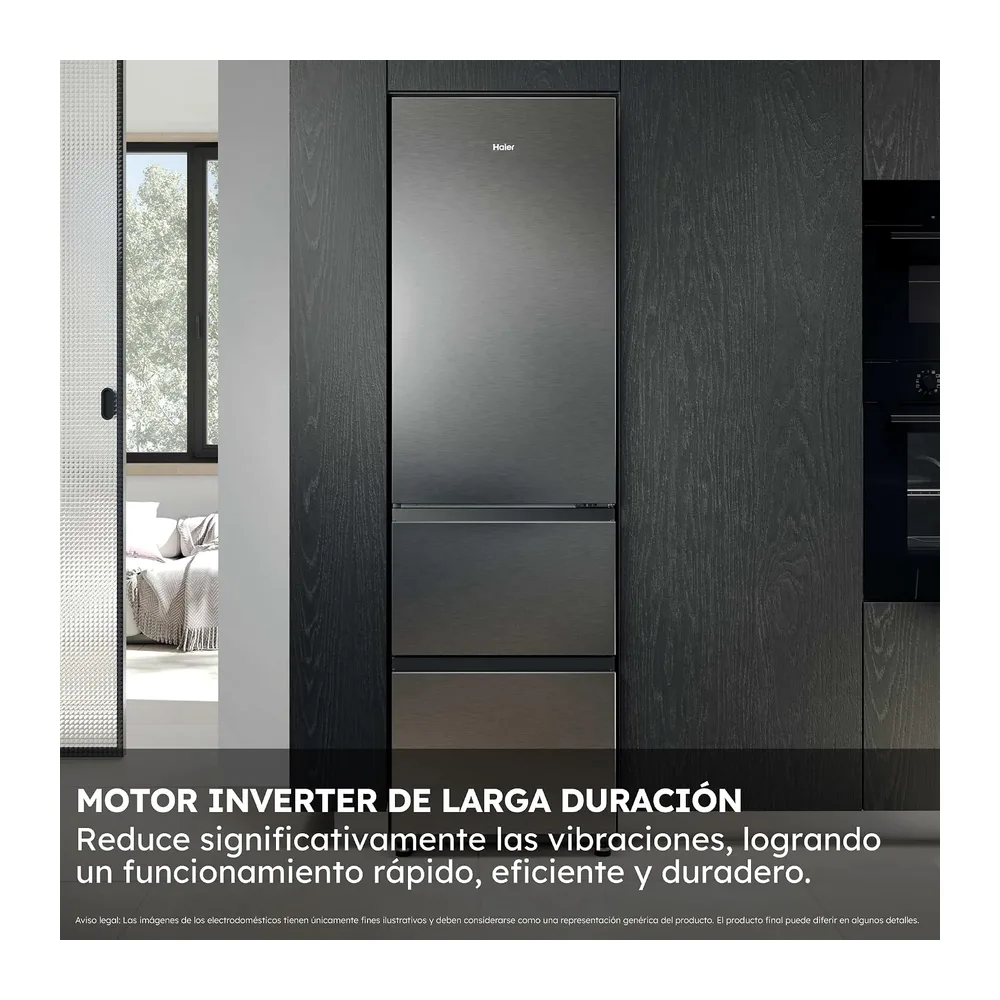 Haier 3D 55 Series 3 HTR3518ENMX - Frigorífico Combi, Cajones Direct Access, Circular AirFlow, 303L, My — 5
