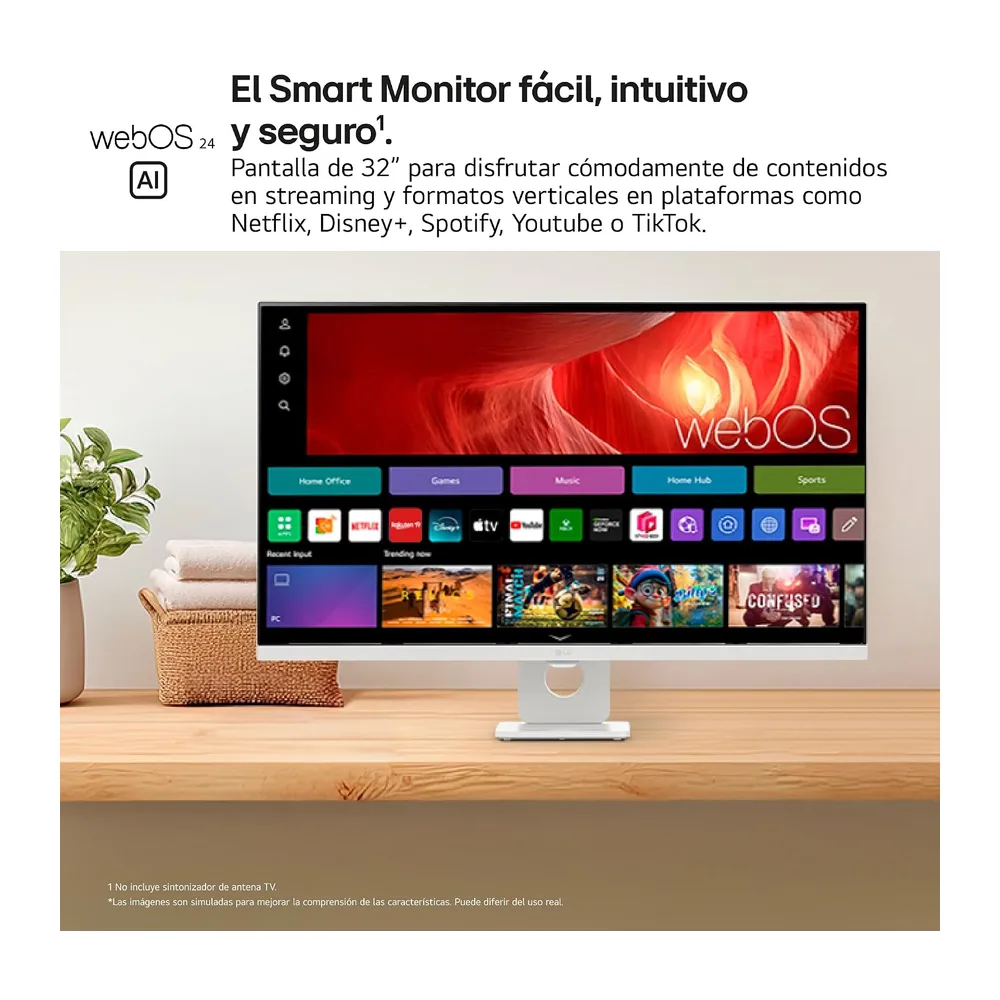 LG Smart Monitor 32U721SA-W - 16:9, VA, UHD(3840 x 2160), 60 Hz, Blanco [Clase de eficiencia energética F] — 4