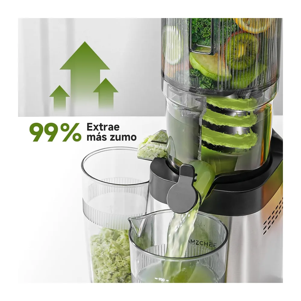 AMZCHEF Extractor de Zumos Prensado en Frío con Boca Ancha de 135 mm — 3