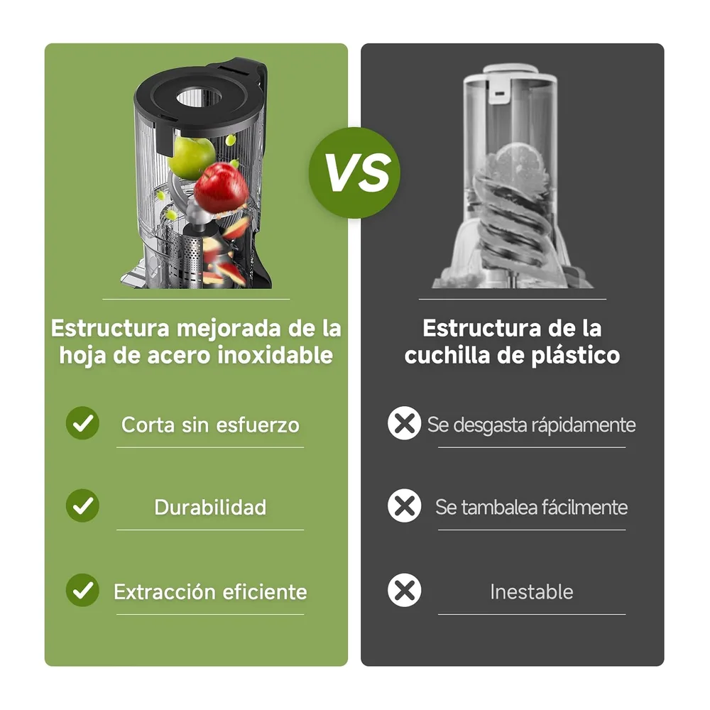 AMZCHEF Extractor de Zumos Prensado en Frío con Boca Ancha de 135 mm — 6
