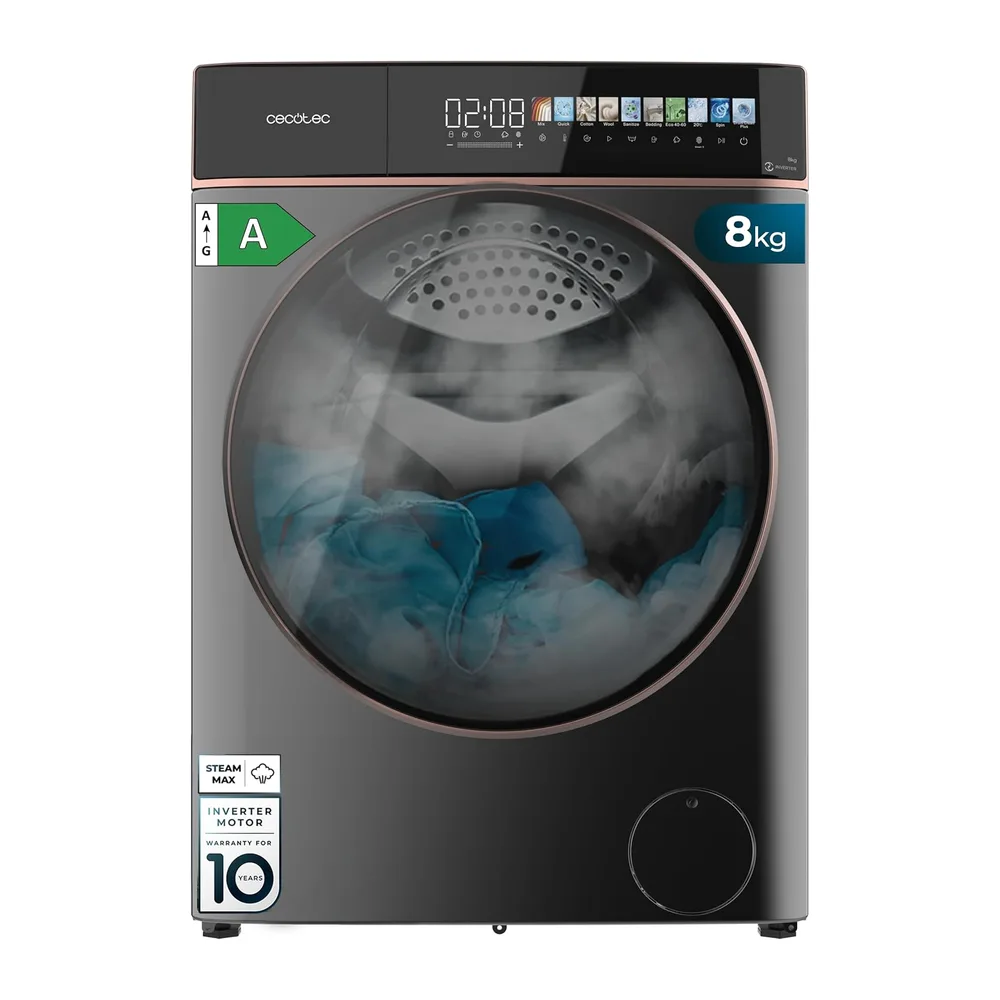 Cecotec Lavadora Secadora 8-5Kg Carga Frontal Bolero Wash&Dry 85900 Inverter Steel A