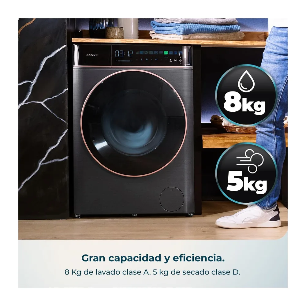 Cecotec Lavadora Secadora 8-5Kg Carga Frontal Bolero Wash&Dry 85900 Inverter Steel A — 4