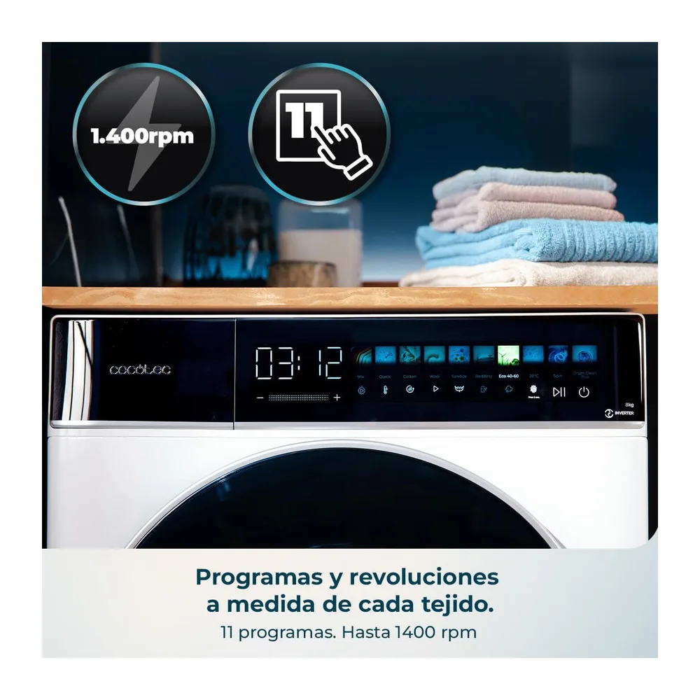 Cecotec Lavadora Secadora 8-5Kg Carga Frontal Bolero Wash&Dry 85900 Inverter A — 5