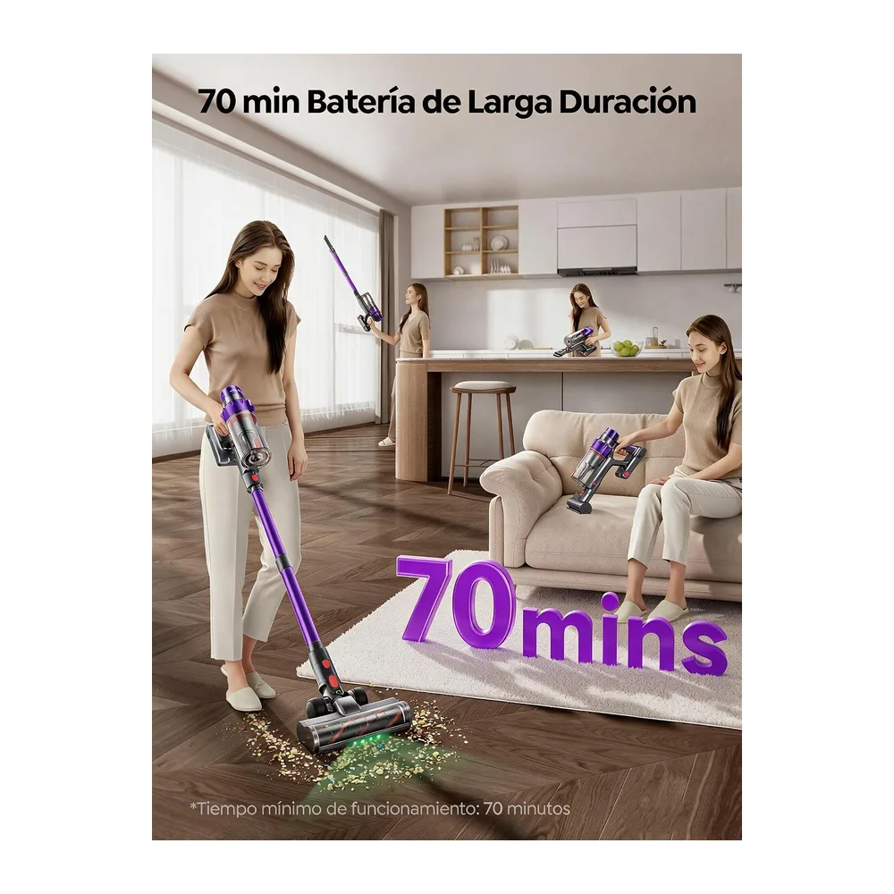55KPA/650W/70Min(ECO) VAC02 Mejorada Aspiradora sin Cable — 3