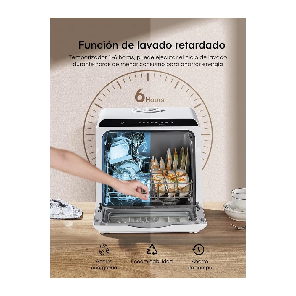 Mini Lavavajillas de Sobremesa con 5+1 Programas — 4