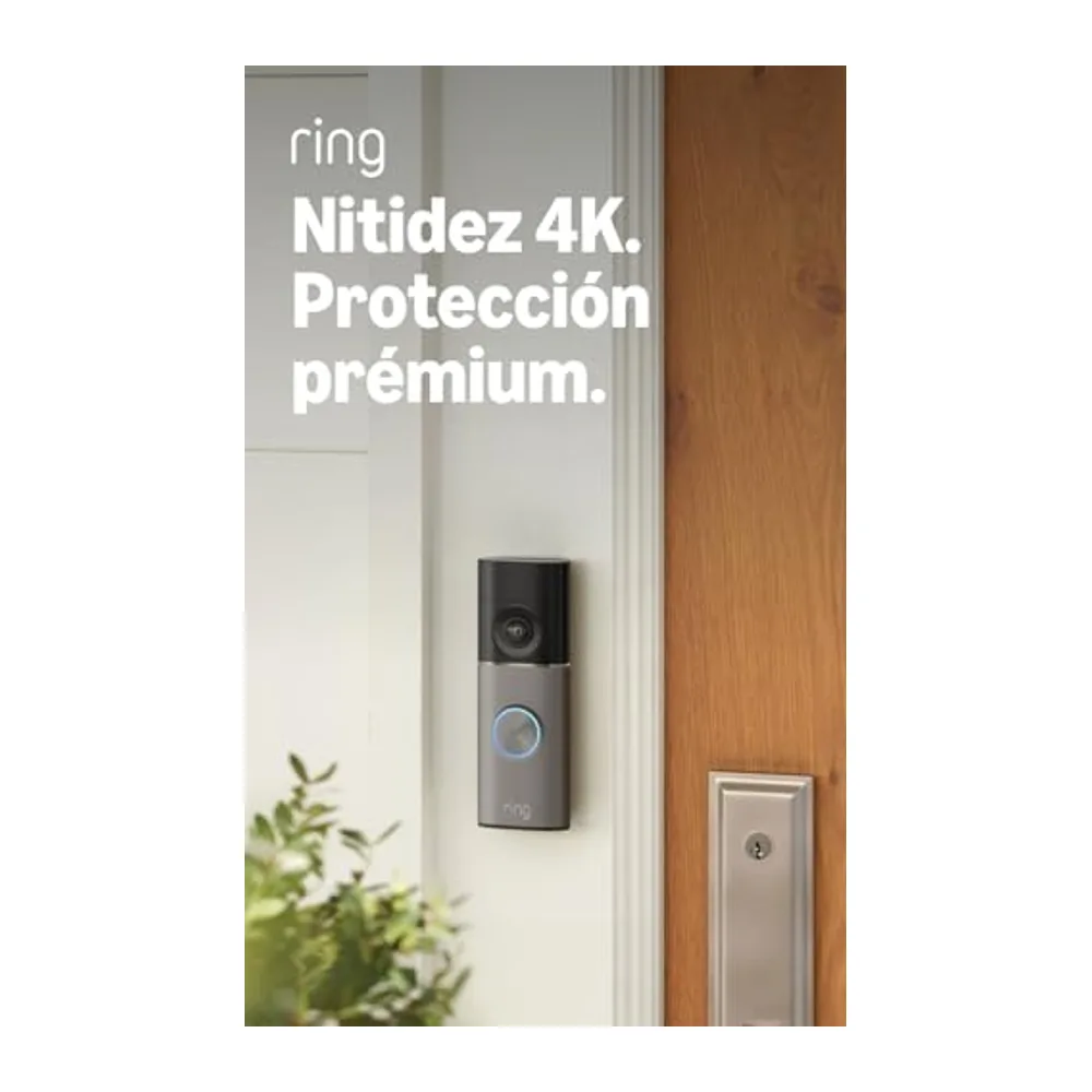 Ring Battery Video Doorbell 4K Pro, Videotimbre con batería (última gen.), Retinal 4K, Zoom 10 aumentos,