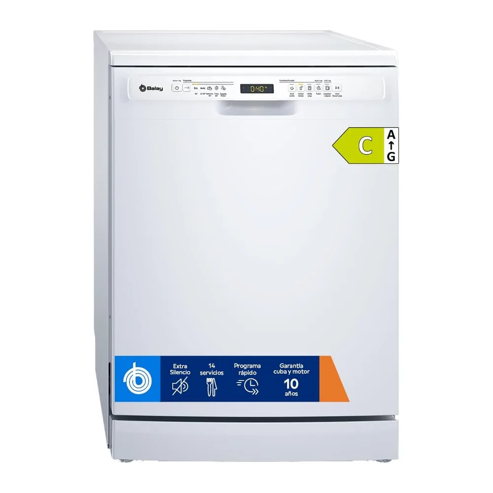 Balay, Lavavajillas, 14 Servicios, Silencioso, blanco, 3VS5332BP [Clase de eficiencia energética C]