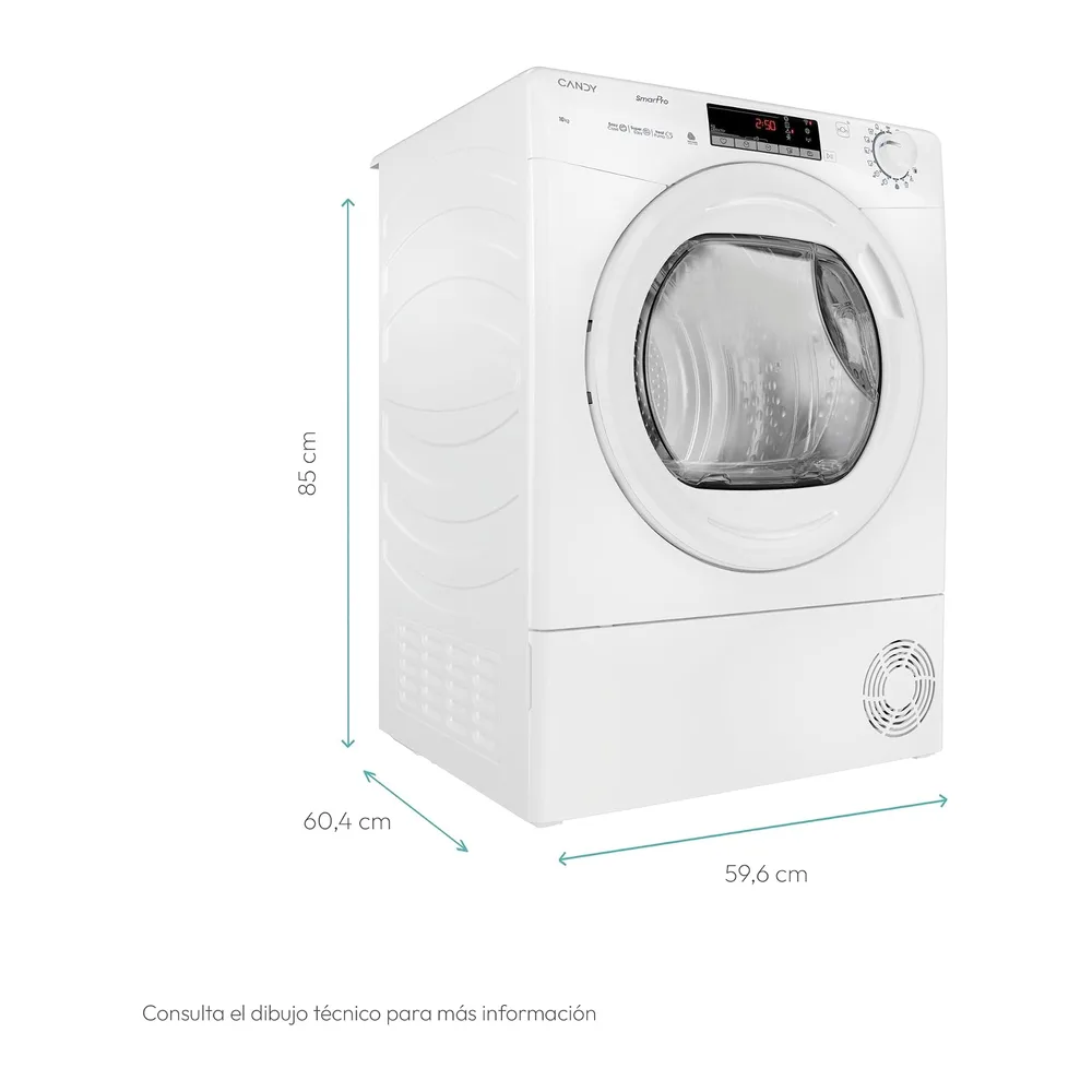 Candy Smart Pro Inverter CRO EH10N2TE-S, Secadora 10KG, Bomba de Calor, Panel Smart Touch, WiFi, App hOn, 14 — 3