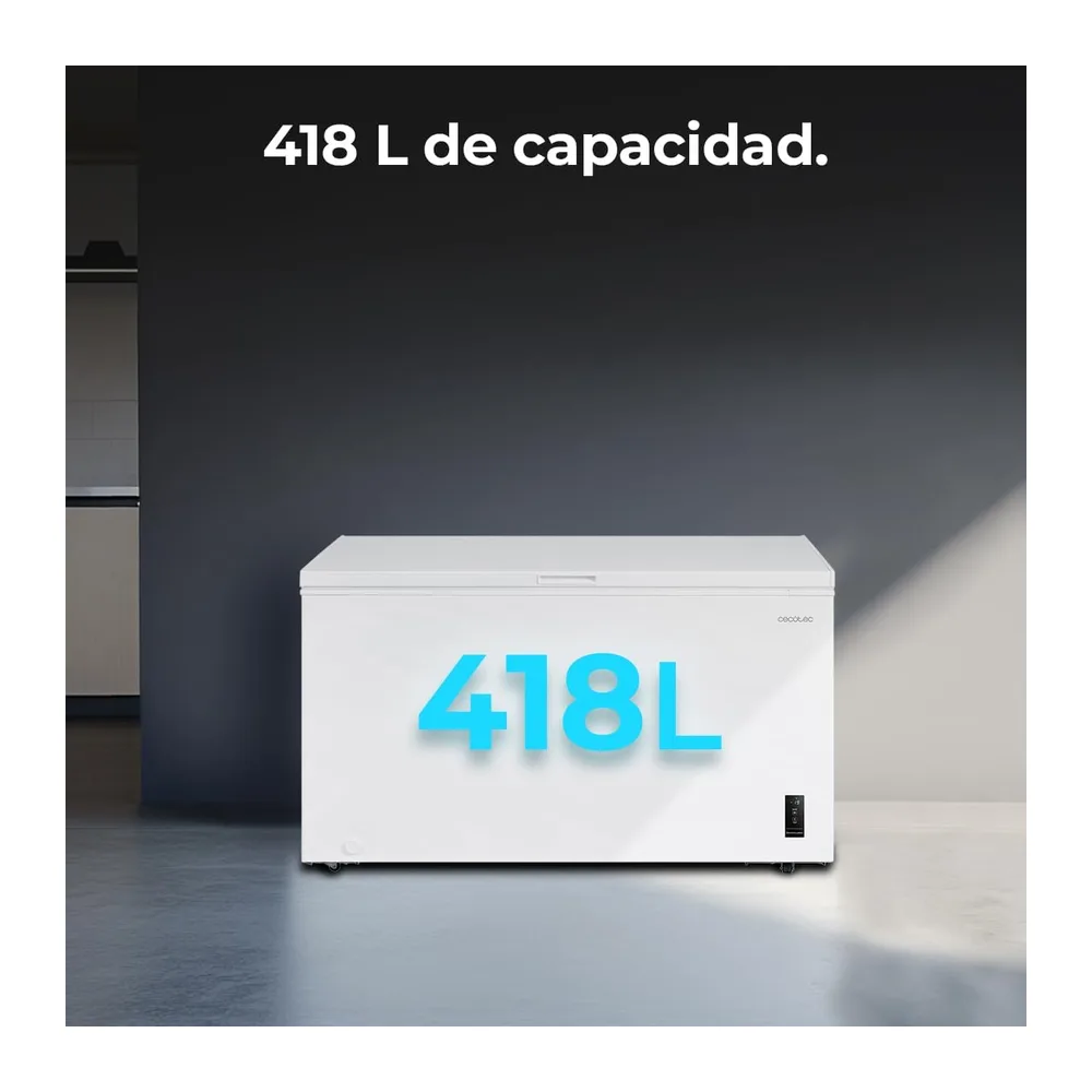 Cecotec Congelador Horizontal 418L Bolero CoolMarket Chest 418P White E. Cesta con Asas — 3