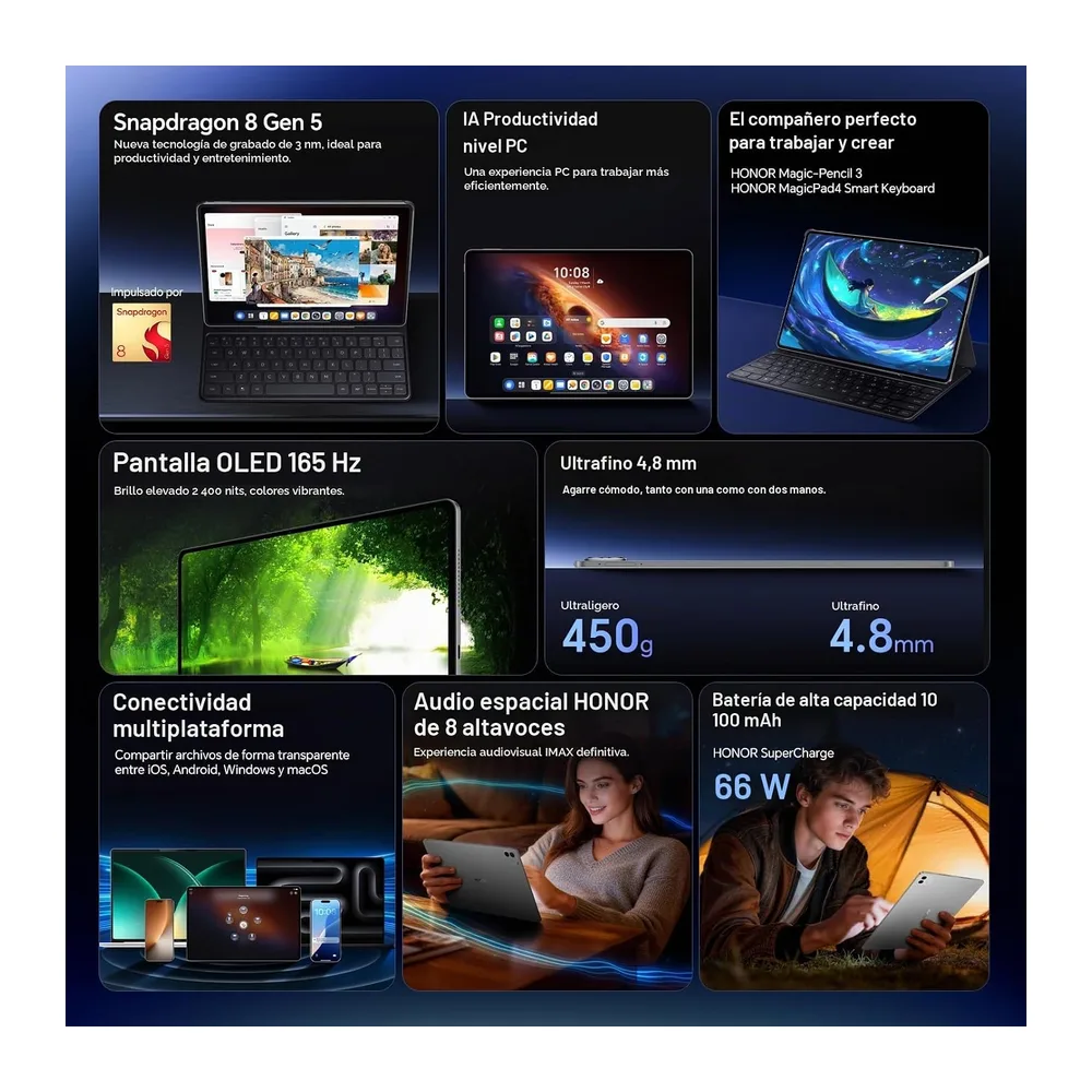 HONOR MagicPad 4 Tablet 12,3" OLED 3K 165Hz — 2
