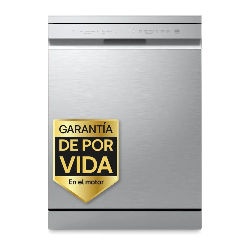 LG DF273FV - Lavavajillas QuadWash Steam, Sistema EasyRack, Bandeja para Cubiertos, Smart Diagnosis, Apertura