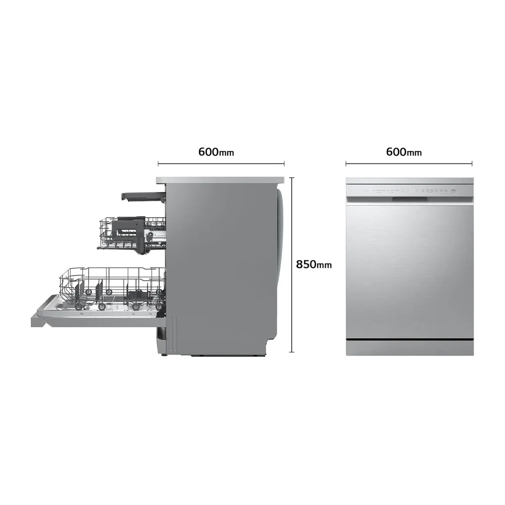 LG DF273FV - Lavavajillas QuadWash Steam, Sistema EasyRack, Bandeja para Cubiertos, Smart Diagnosis, Apertura — 2