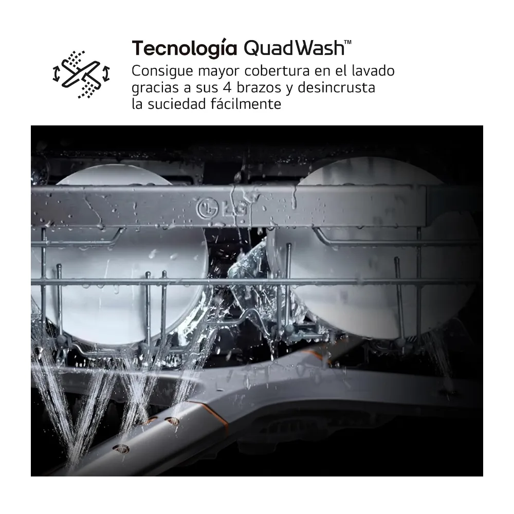 LG DF273FV - Lavavajillas QuadWash Steam, Sistema EasyRack, Bandeja para Cubiertos, Smart Diagnosis, Apertura — 6