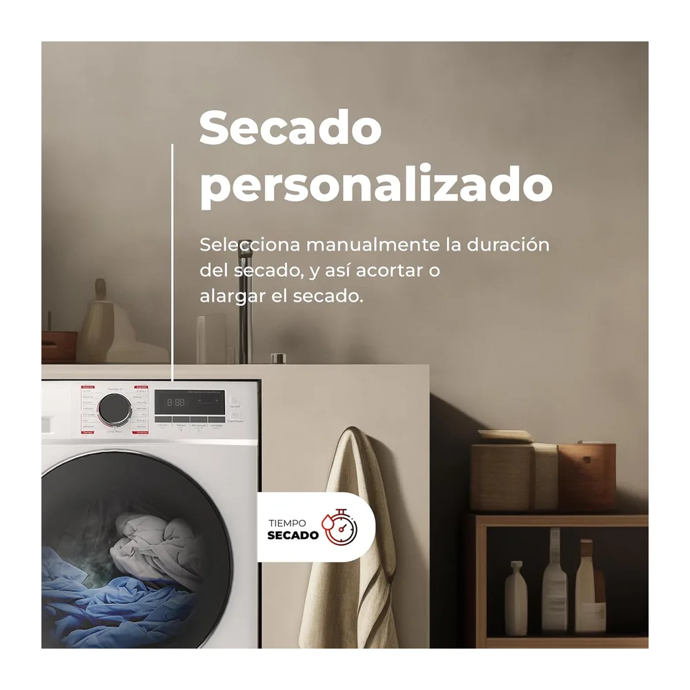 EVVO Secadora bomba de calor 10 kg S10X, Efic. Energética Clase D, Airfresh, Sensor de Humedad, Antiarrugas, — 4