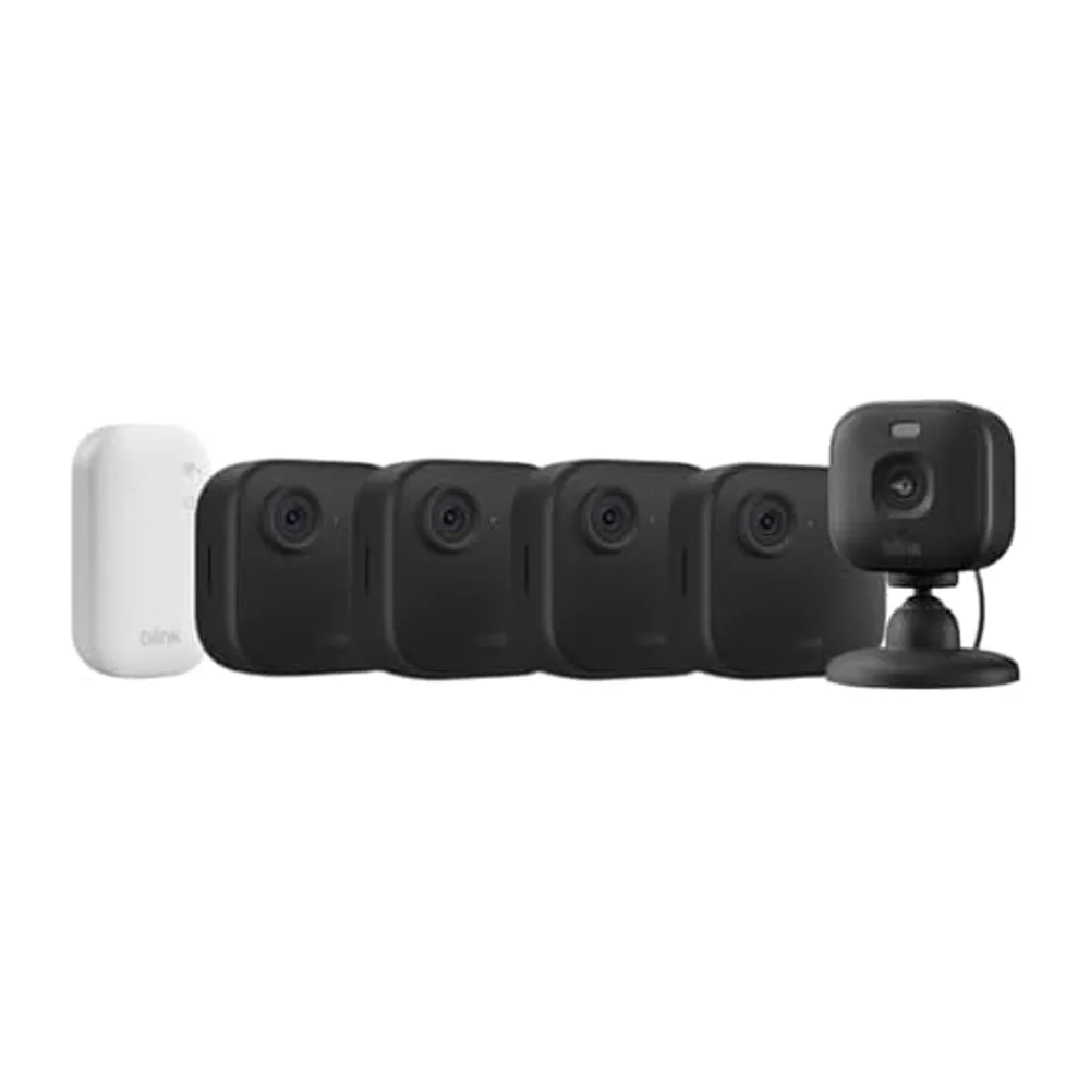 Blink Outdoor 4 Cámaras + Blink Mini 2K+ Cámara (Negro)