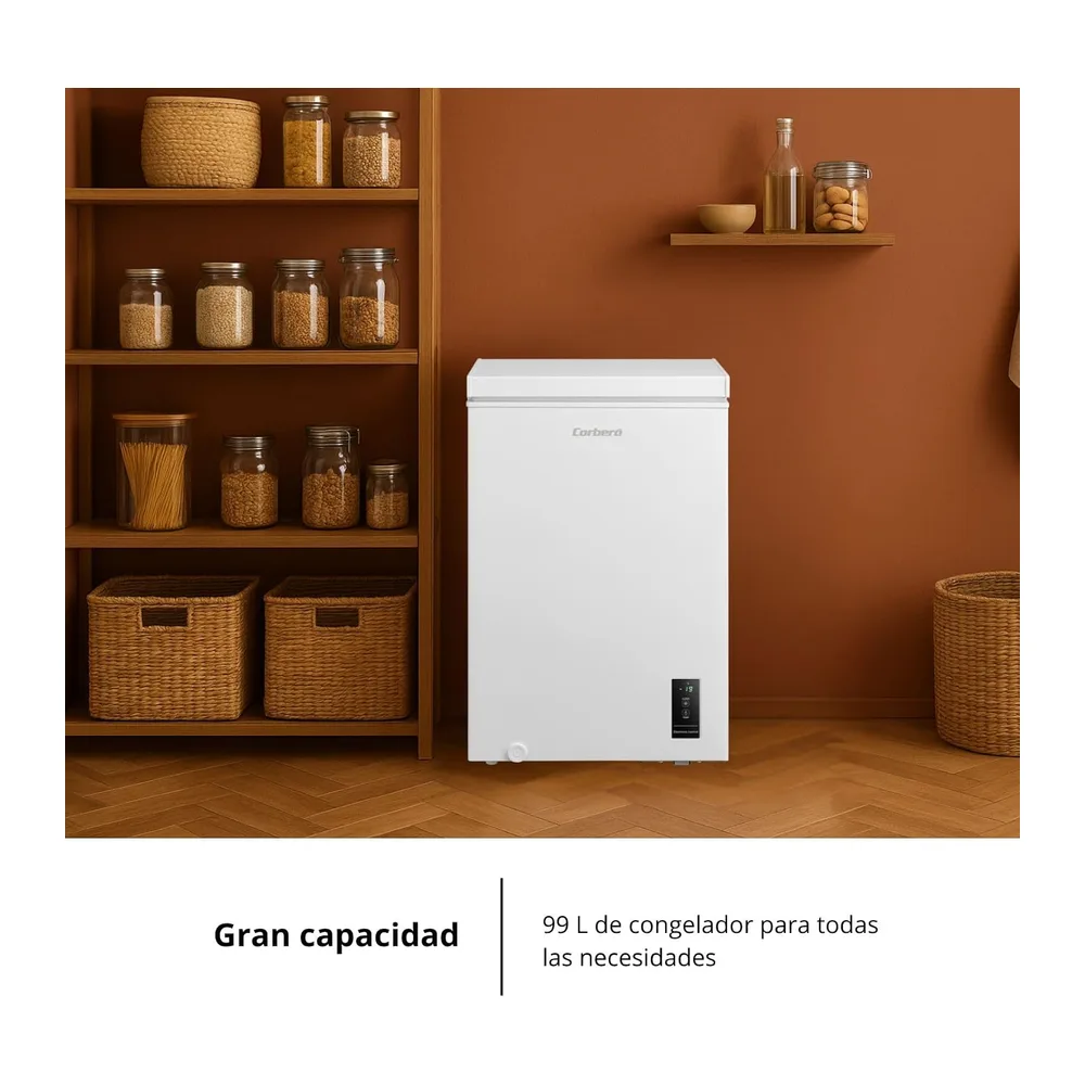 Corberó - Arcón Congelador Horizontal | CCHM1006M | 99L | 54,7cm x 84,9cm | Motor Inverter 38db | Sistema — 3