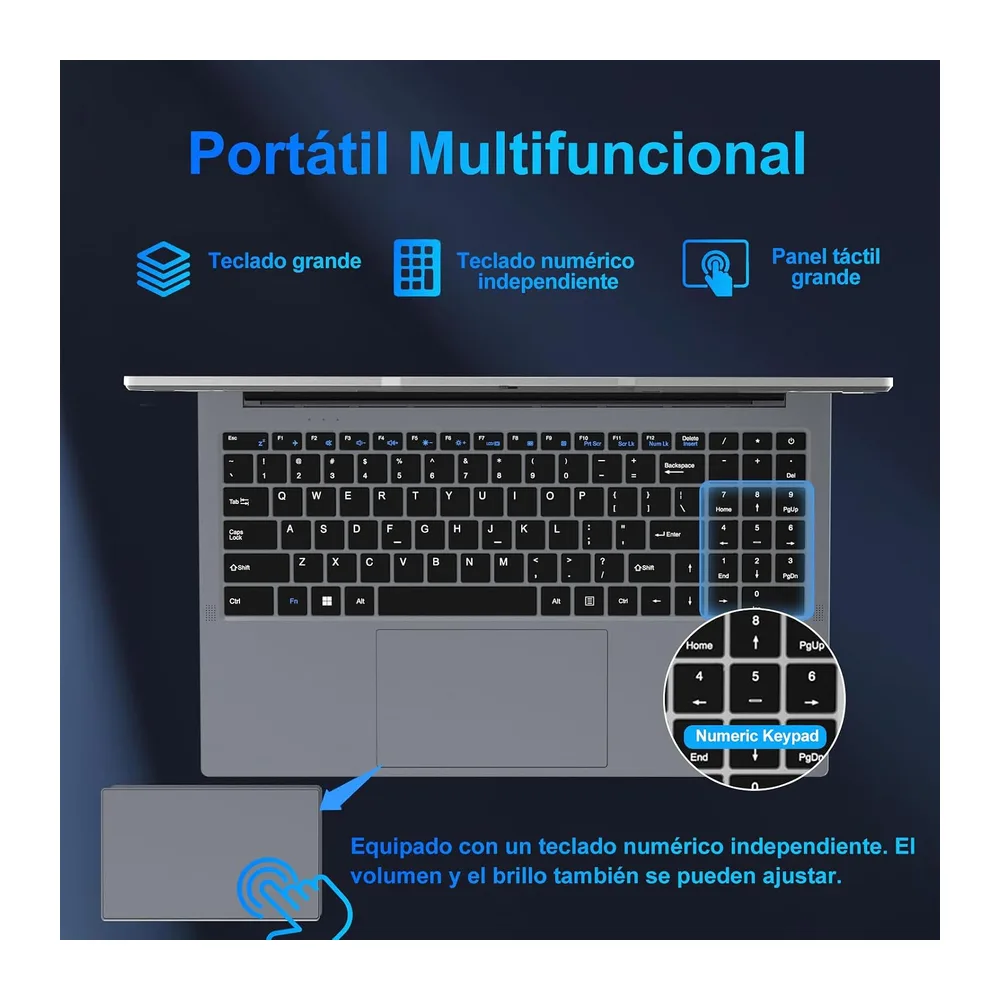 Ordenador Portátil 15,6 Pulgadas N5095 2,9 GHz Win11 Pro 8GB 256GB SSD — 3