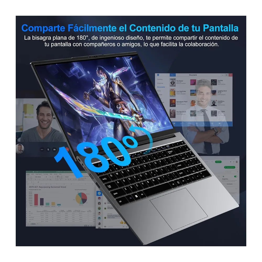 Ordenador Portátil 15,6 Pulgadas N5095 2,9 GHz Win11 Pro 8GB 256GB SSD — 6