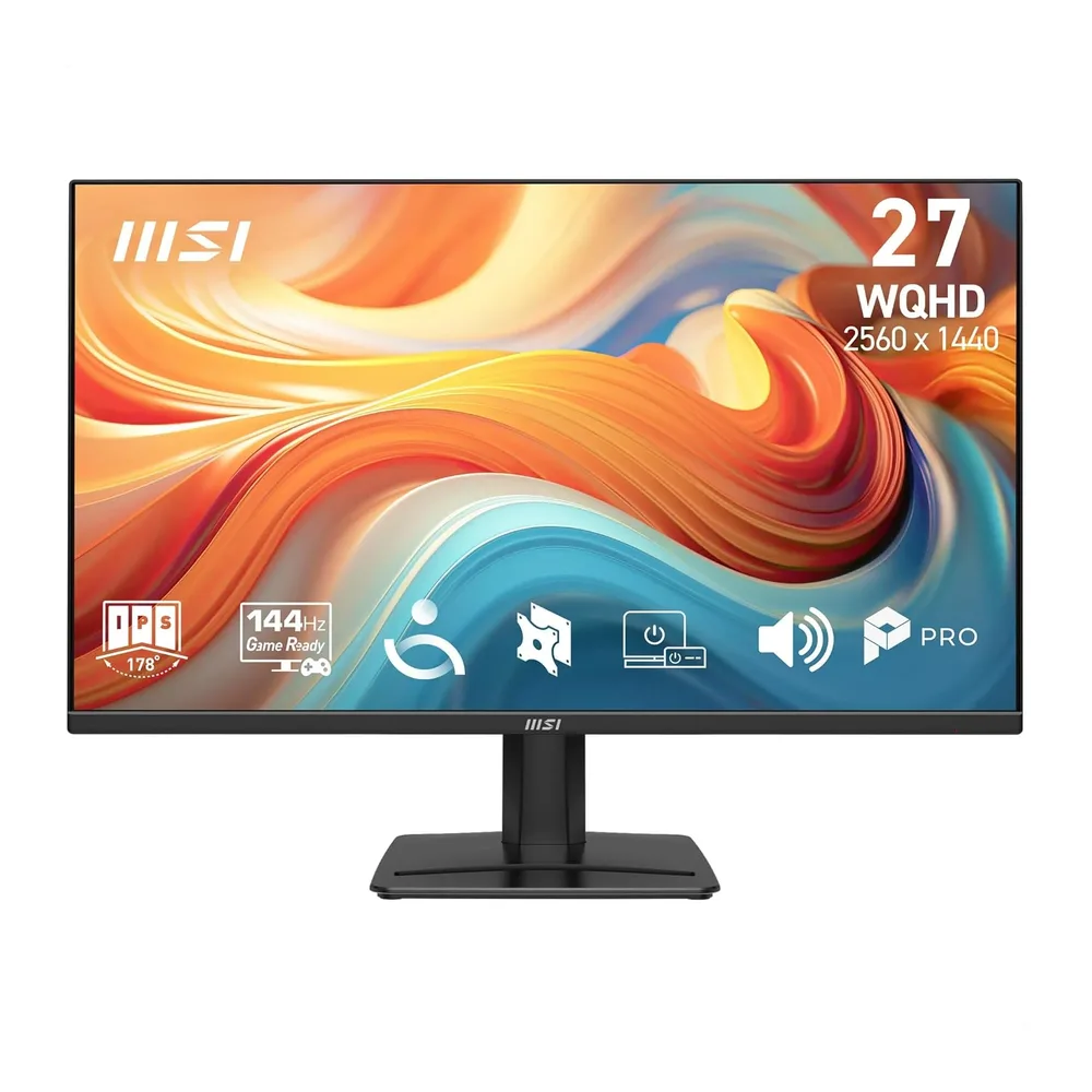 MSI Pro MP275QA E14 de 27" WQHD, 2560 x 1440 IPS, 144 Hz, 1 ms, Compatible con HDR, Adaptive-Sync, Eye-Care,