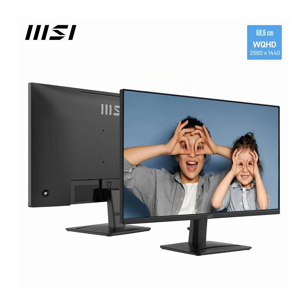 MSI Pro MP275QA E14 de 27" WQHD, 2560 x 1440 IPS, 144 Hz, 1 ms, Compatible con HDR, Adaptive-Sync, Eye-Care, — 2