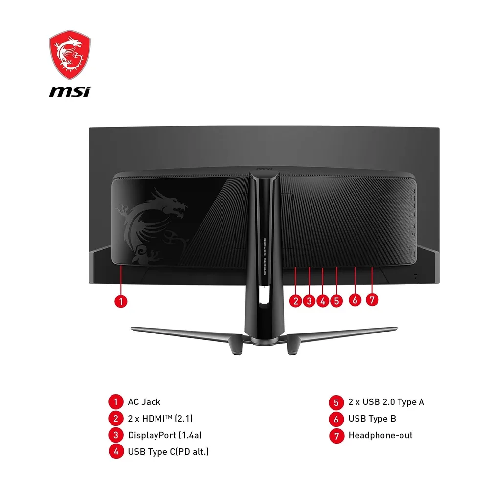MSI mag 341CQPA QD-OLED Monitor Gaming Curvo de 34" UWQHD: 1800R — 6
